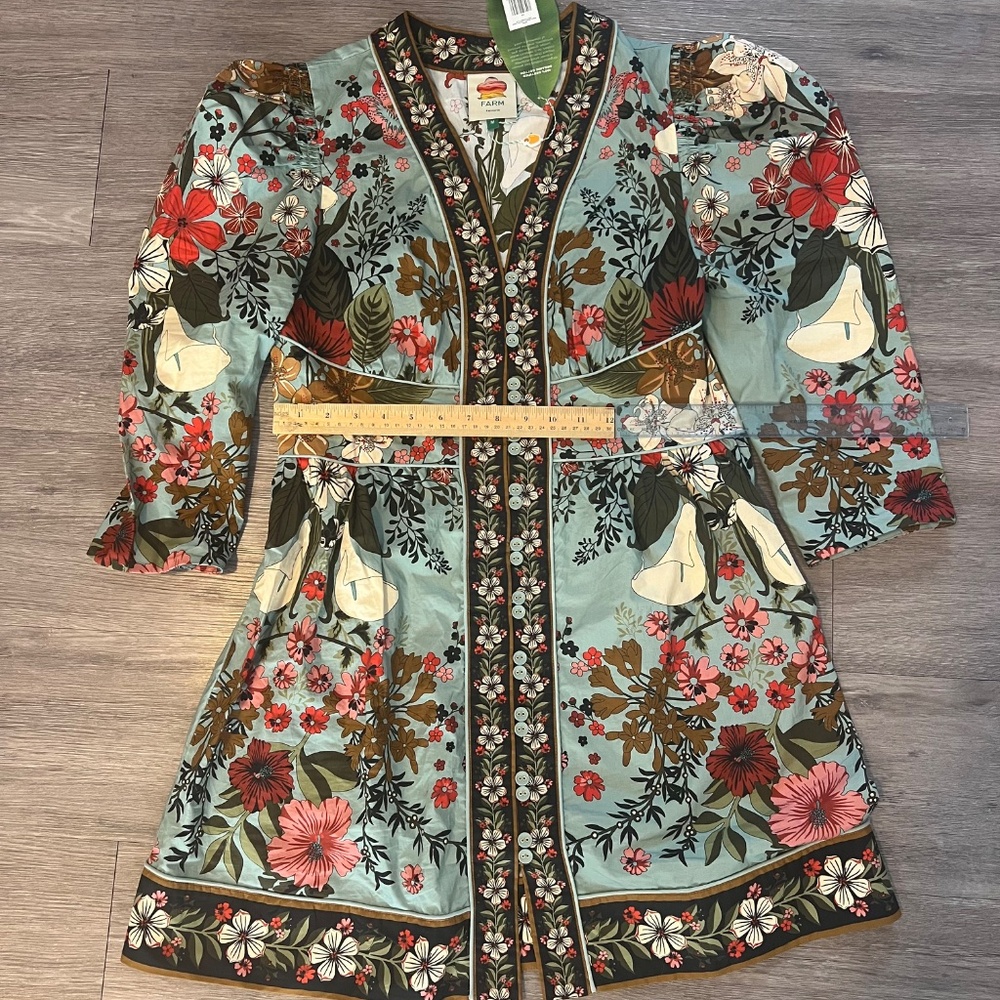 FARM Rio Beauty Bouquet Blue Mini Dress (NWT) - Picture 3 of 13